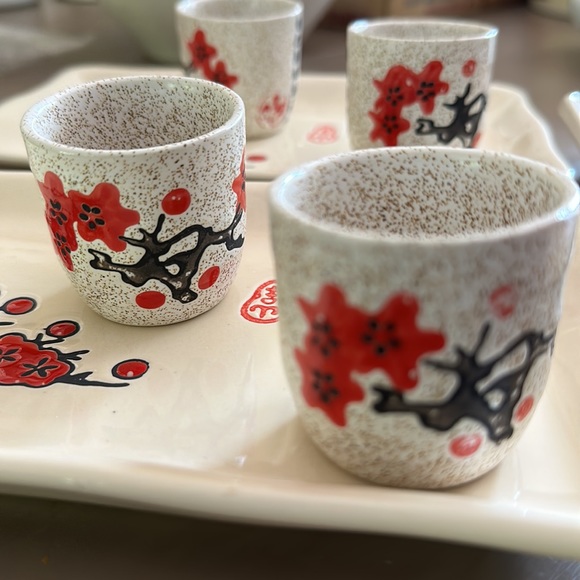 New Japanese sake set with trays - Picture 3 of 4